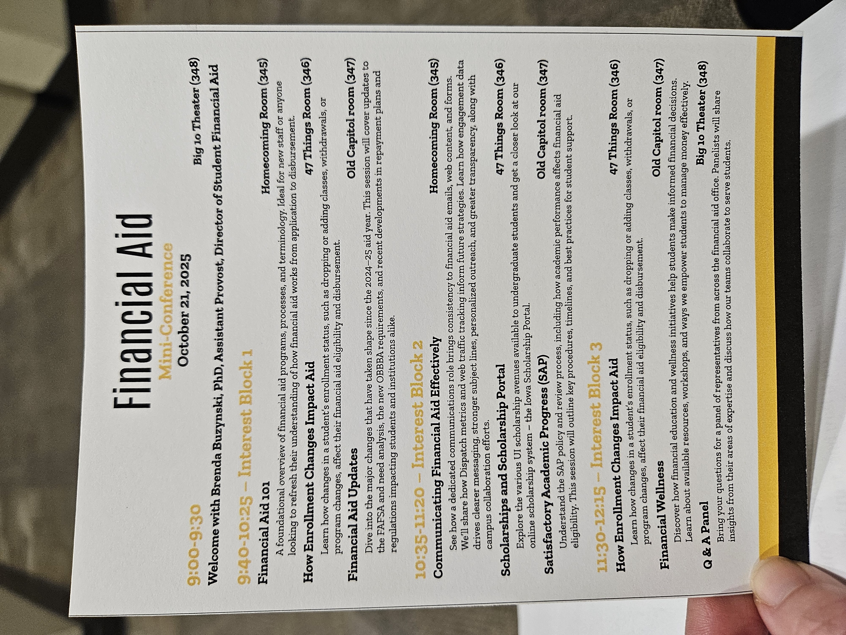 OSFA Mini-Conference Agenda - October 2025